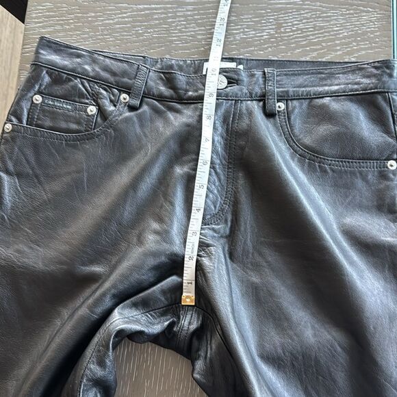 Calvin Klein Women’s Size 10 Black 100% Leather Pants Straight Leg Fully Lined - Picture 6 of 16